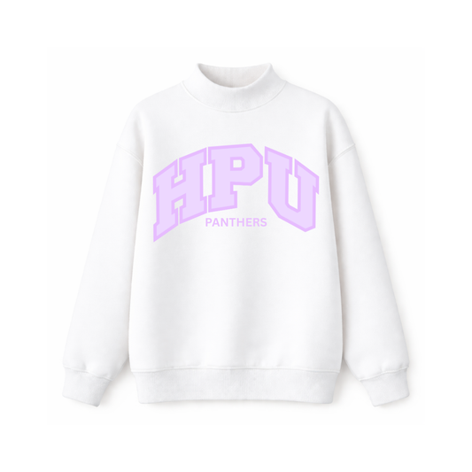 HPU Lavender and White Mockneck