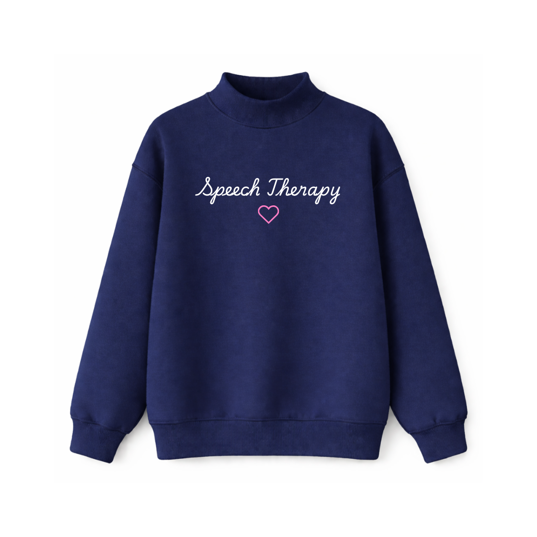 Speech Therapy Cursive Mockneck