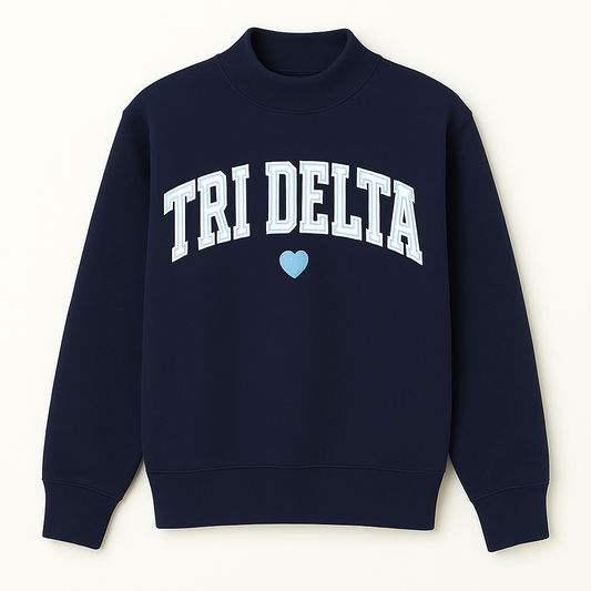 Tri Delta Heart Mockneck
