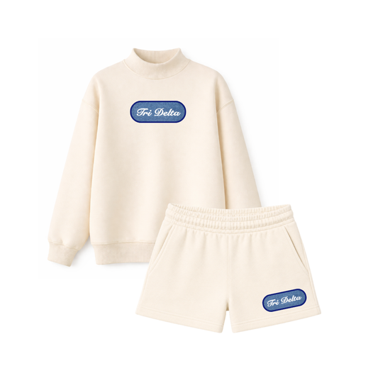 Cream and Denim Patch set