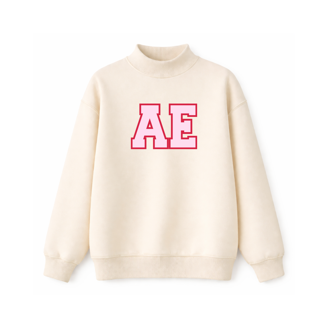 Cream Initial Mockneck