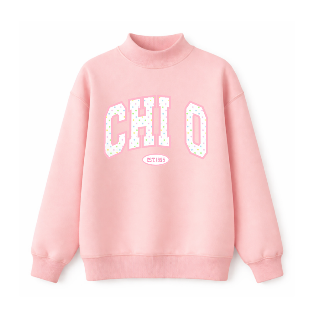 Chi O Cotton Candy Mockneck