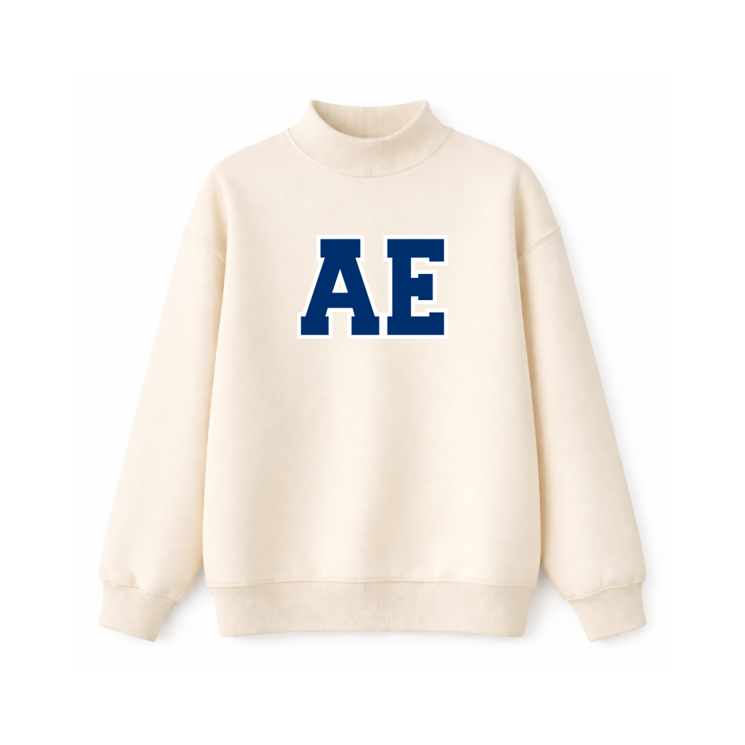 Cream Initial Mockneck