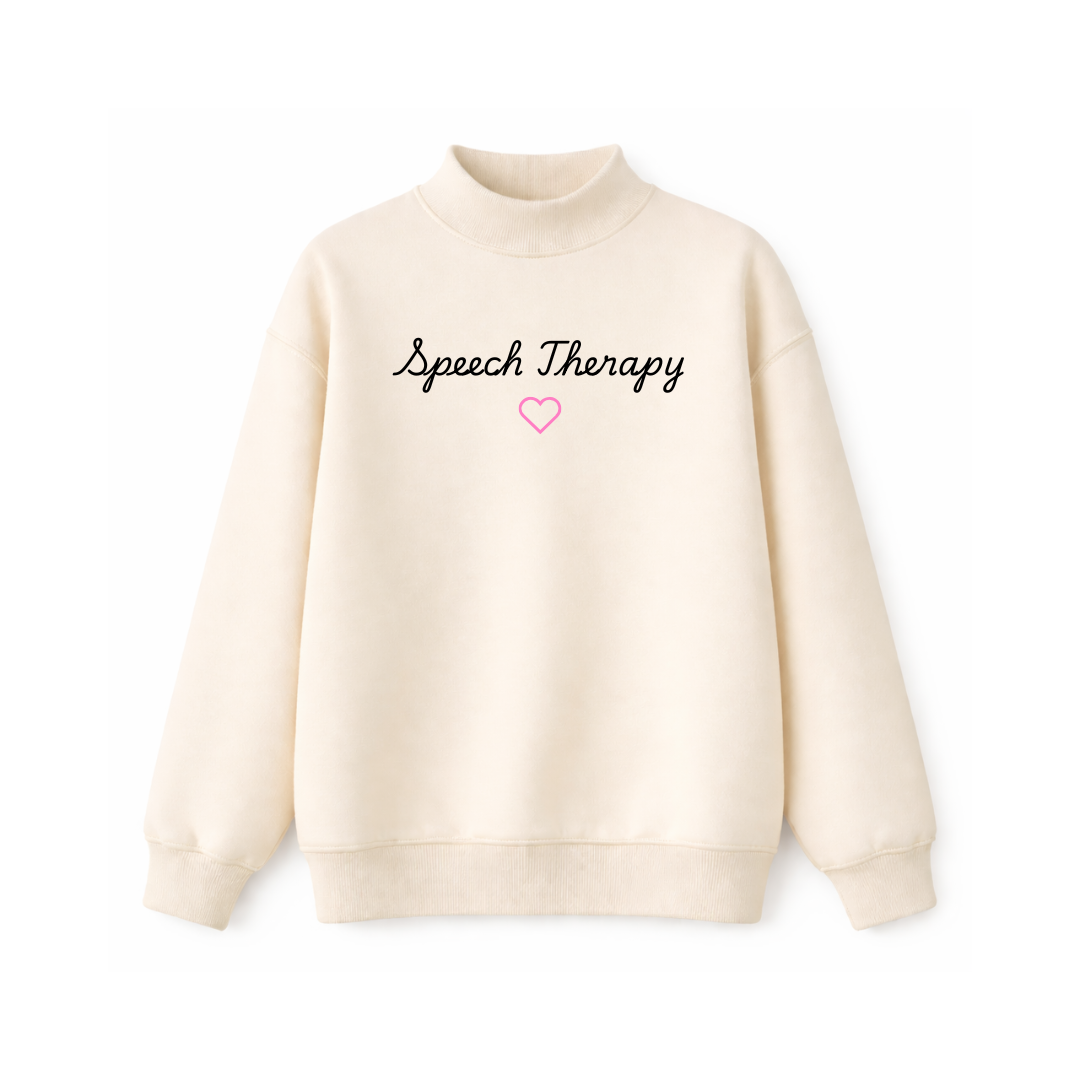 Speech Therapy Cursive Mockneck