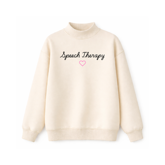 Speech Therapy Cursive Mockneck