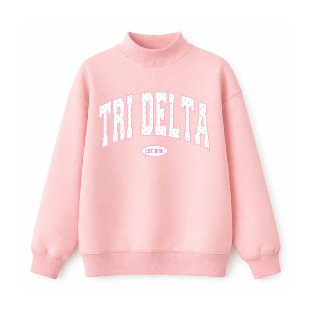 Tri Delta Cotton Candy Mockneck