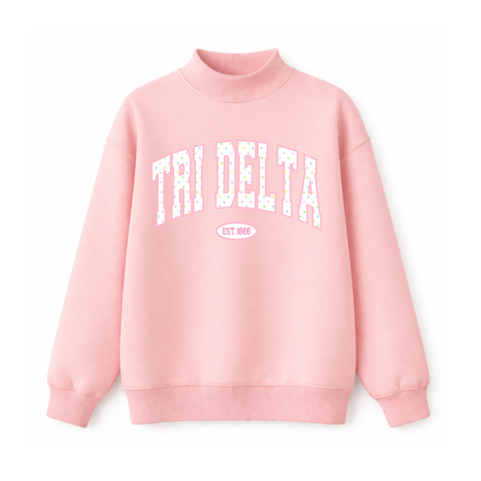 Tri Delta Cotton Candy Mockneck