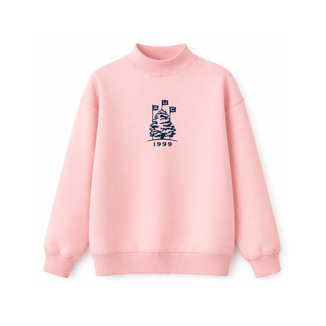 Light Pink AUC Logo Mockneck