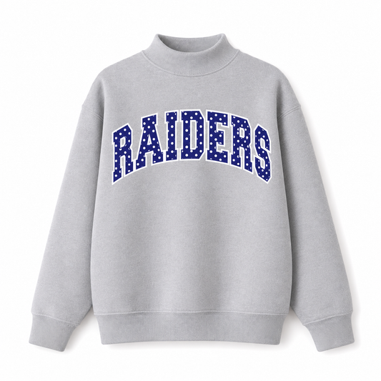 Raiders Navy Polka Dot Mockneck