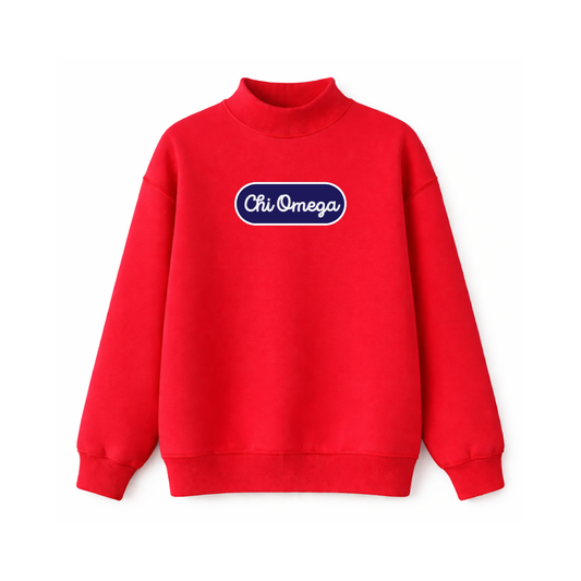Chi Omega Patch Mockneck