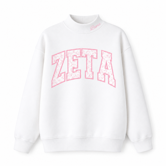 Zeta Floral Mockneck