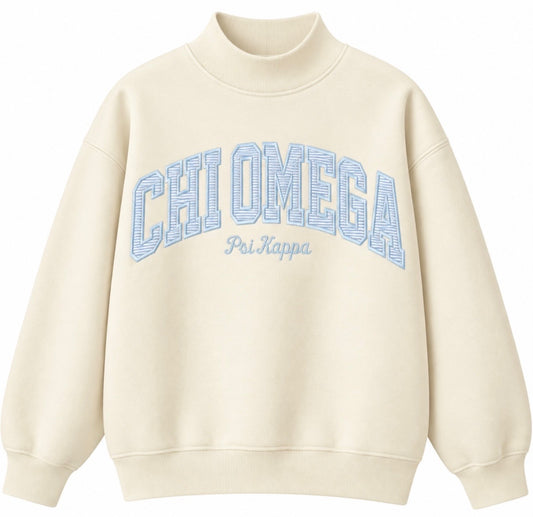Chi Omega Blue Stripe Mock