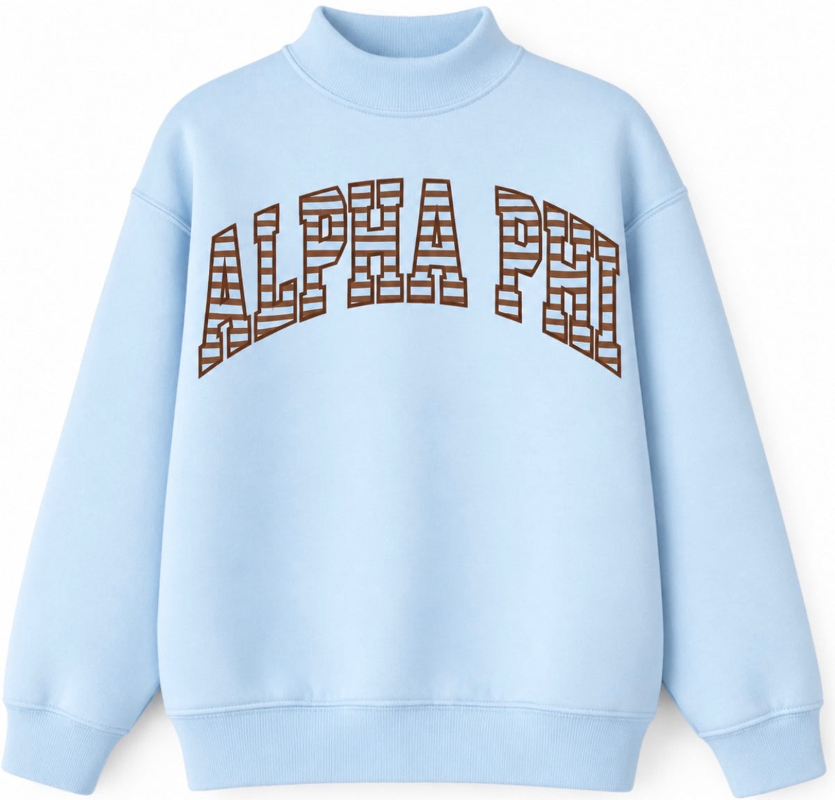 Alpha Phi - Brown Light Blue Stripe