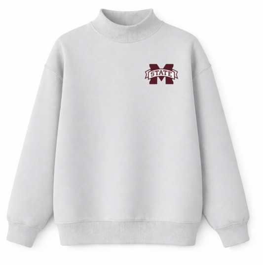 STATE Embroidered Corner Mockneck