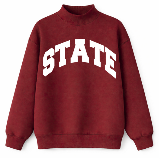 Maroon STATE Mockneck