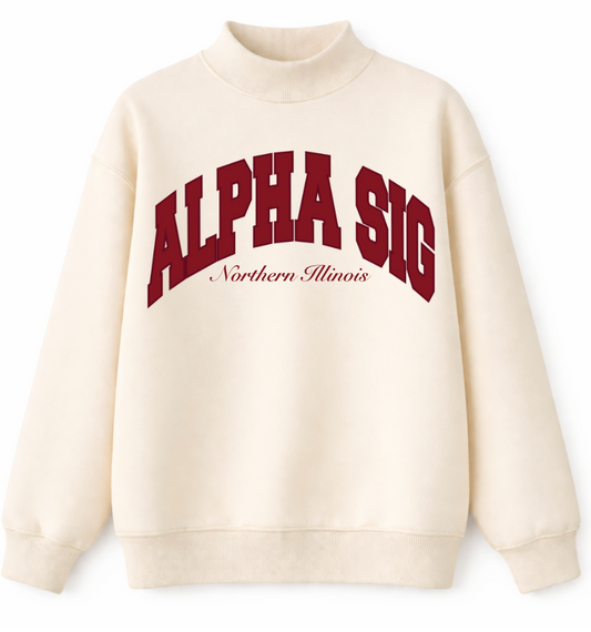 Northern Illinois Alpha Sig Mock - Cream