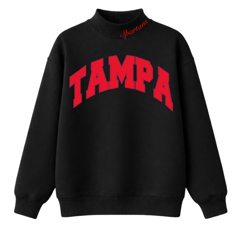 Tampa Neck Embroidered Mock