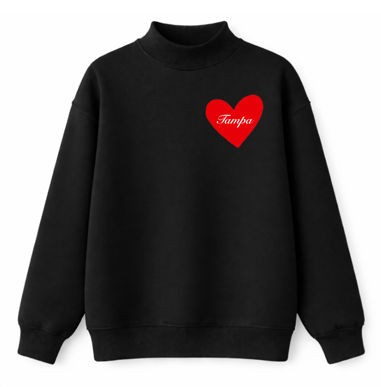 Black Tampa Heart Mock