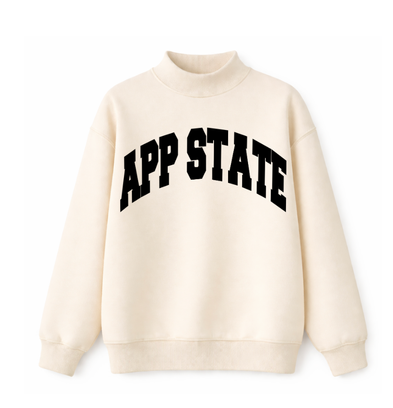 APP STATE Cream and Black Mockneck