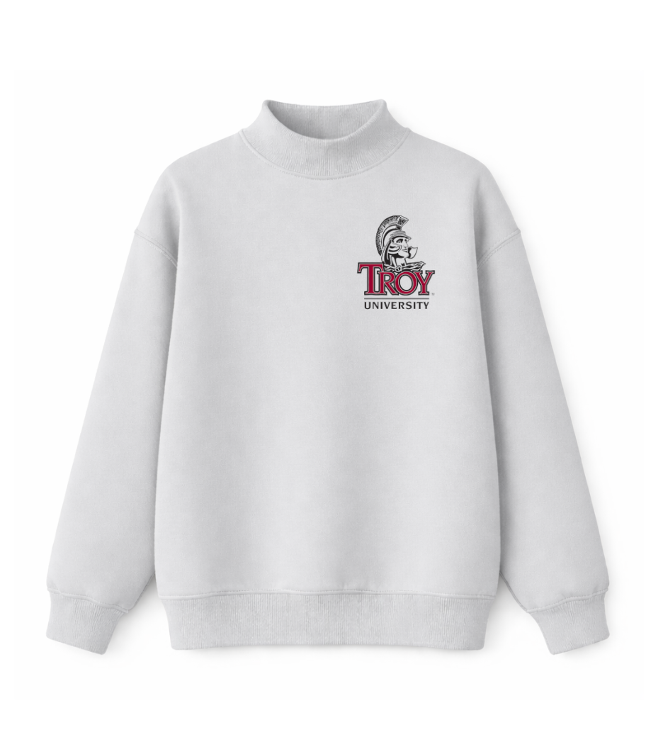 Troy Logo Grey Mockneck