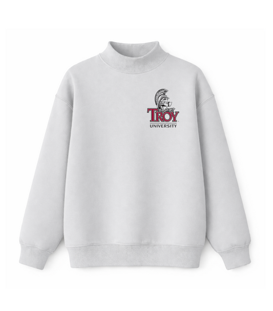 Troy Logo Grey Mockneck