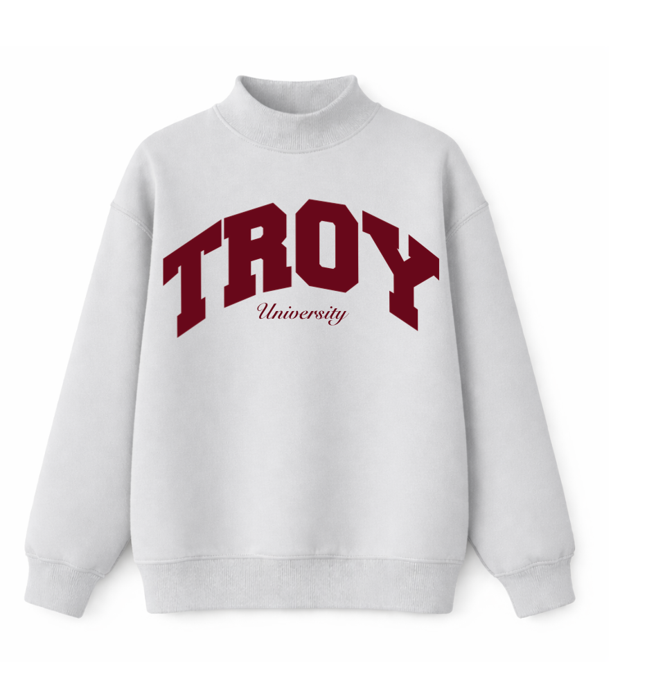 Grey Troy Varsity Mockneck