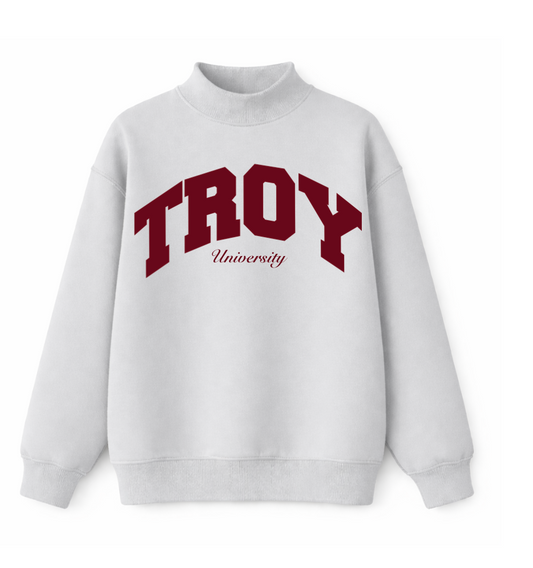 Grey Troy Varsity Mockneck